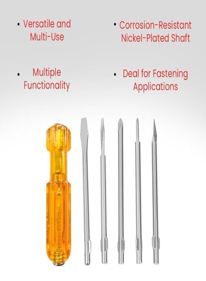 Link Prabal Screwdriver Kit with Sturdy Transparent PVC Handle - 5 Blades Including Flat & Phillips Head for Multipurpose use - Image 4